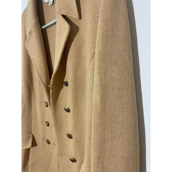 ST. JOHN Collection Old Money SZ 2 Beige Knit Wool Cardigan - Picture 9 of 11